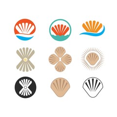 Wall Mural - sea shell vector icon illustration concept design