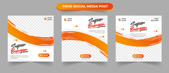 Wall Mural - Set of special burger delicious restaurant promotion food menu for social media ideas post square flyer banner template