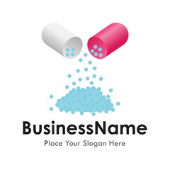 Wall Mural - Pill icons vector logo template. Suitable for business, pharmacy, web and design