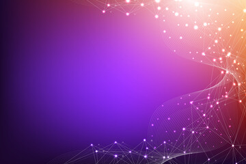 Fototapete - Big data visualization. Social network or business analytics representation. Abstract graphics. Futuristic infographic illustration.
