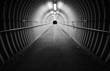 Poster - Interior view of empty tunnel. Architecture abstract background