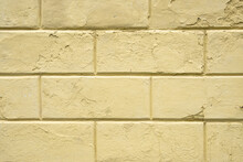 Yellow Painted Brick Wall, Texture