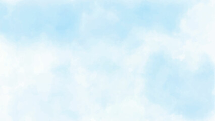 Wall Mural - soft ink effect sky blue color watercolor background. creative light turquoise shades frame illustra
