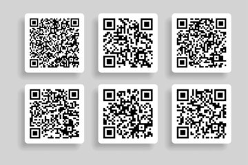 Collection of qr code stickers.
