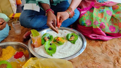 Traditional Indian Hindu marriage ceremony, wedding prayers
