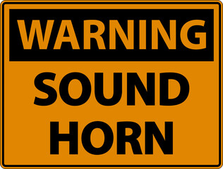 Warning Sound Horn Sign On White Background