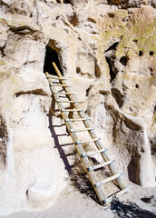 Pueblo dwellings in Bandelier National Monument