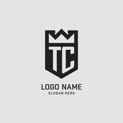 Wall Mural - Initial TC logo shield shape, creative esport logo design