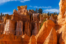 United States, Utah, Bryce Canyon National Park, Hoodoo Rock Formations In Canyon