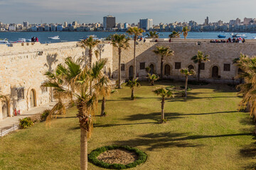 Wall Mural - Courtyard of the Citadel of Qaitbay (Fort of Qaitbey) in Alexandria, Egypt