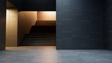 Illuminated Bare Interior. Architectural Render With Clean Modern Design.