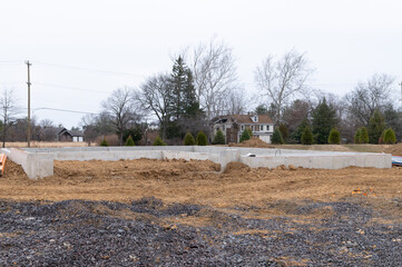 Wall Mural - Concrete foundation for a new house