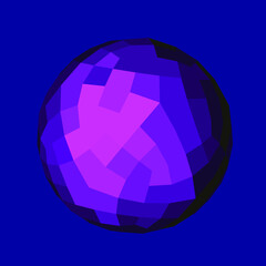 Aufkleber - 3D vector illustration of a sphere with a geometric pattern. Abstract futuristic image.