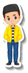 Wall Mural - A muslim boy cartoon character