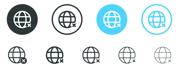 Leinwandbilder - no access web globe icon. no internet connection icon symbol - no network sign 