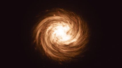 Wall Mural - Orange Spiral Galaxy in deep spcae