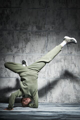 Wall Mural - boy dancing on floor