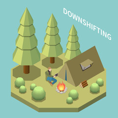 Canvas Print - Downshifting Isometric Composition