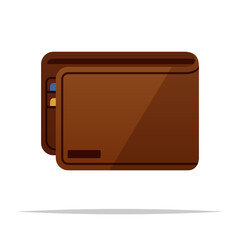 Wall Mural - Leather wallet vector isolated illustration