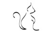 © Nirmala D'Souza - Cat Line Art Design for print or use as poster, card, flyer, Tattoo or T Shirt