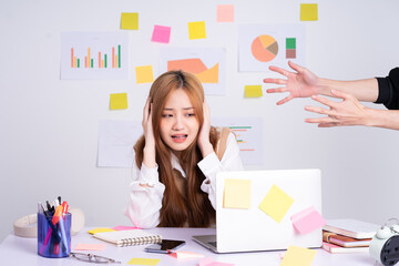 Wall Mural - Young Asian businesswoman working concept