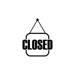 Sticker - Closed sign icon in flat style isolated on white background