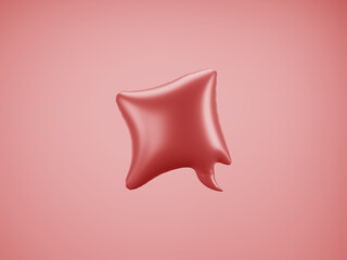  Red Speech Balloon. Speech balloon on color background. Talk and think bubbles. 3d rendering