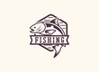 Fishing logo design template. Fishing Emblem Vector