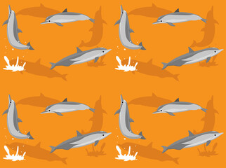 Wall Mural - Animal Spinner Dolphin Seamless Wallpaper Background