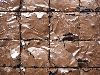 top view brownie texture background