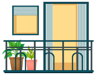 Wall Mural - Balcony of apartment building facade