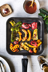 Wall Mural - Grilled Butternut Squash,Zucchini ,Pepper  with Harissa sauce