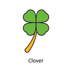 clover vector filled outline icon design illustration. st patrick's day symbol on white background e