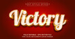 Golden Victory Text Style Effect. Editable Graphic Text Template.