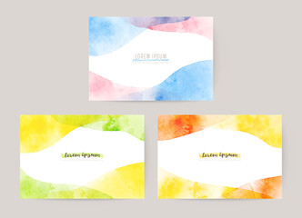 Wall Mural - watercolor abstract background set: vector card for greetings, invitation, wedding