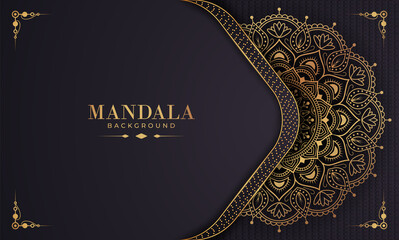 Poster - Luxury ornamental mandala background with golden arabesque pattern Arabic Islamic east style. Ramadan Style Decorative mandala. Mandala for print, poster, cover, brochure, flyer, banner