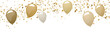 golden seamless confetti and balloon party background