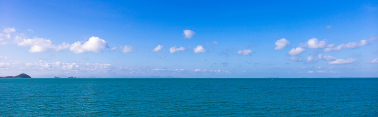 Poster - Ocean and sky bright background.