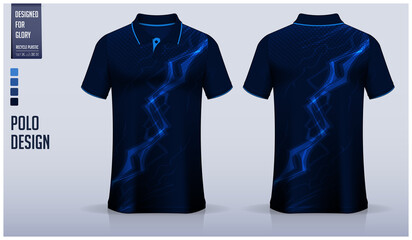 Polo shirt mockup template design for soccer jersey, football kit, golf, tennis, or sport uniform. Fabric pattern design.