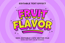 Editable Text Effect Fruit Flavor 3d Traditional Cartoon Template Style Premium Vector