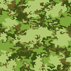 Camouflage texture seamless pattern. Abstract modern military style camo ornament for fabric and fashion textile print. Vector background.