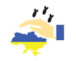 Close up the sky over Ukraine. Help to Ukraine. Save Ukraine. Vector illustration