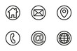 © EmBer_graphic - Zestaw ikon internetowych. Ikony wektorowe w kółkach. Kontury ikon na stronę internetową.