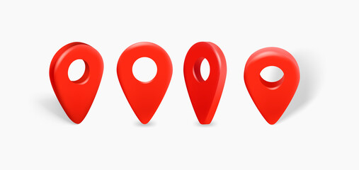 Poster - Map navigation red pointers. Vector 3d illustration