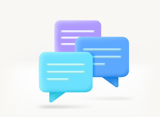 Poster - Speech bubbles icon. Conversation concept. 3d vector illustration