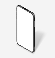 Wall Mural - Modern metal cover smartphone with blank screen isometric detailed and layered vector 3d mockup