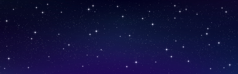 Wall Mural - starry night with shining stars. realistic cosmos wallpaper. wide space texture with constellations.