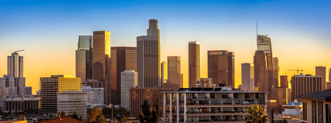 Wall Mural - panoramic view at los angeles during sunset