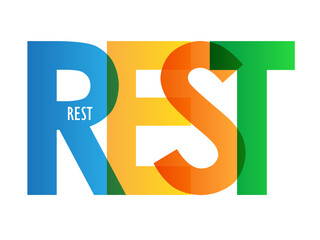 Canvas Print - REST colorful vector typography banner