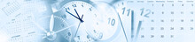 Clock Faces And Calendars Composite Wide Banner